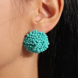 Küpe Çok renkli etnik tohum beads küpelerde el yapımı klipler delinmiş kadınların modaya uygun geometrik seabeach mücevher aksaklıklar toptan satış