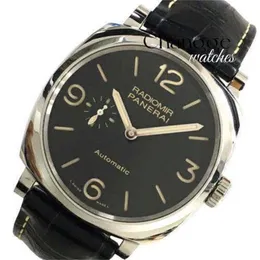 Helping Business Watches Black Aço inoxidável assistir calendário de luxo Radiômero de pulso do calendário de luxo 1940 3 dias acciaio pam00572 masculino # ok1240