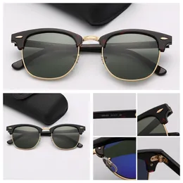 Top Quality Classic Eyewear Round Sunglasses Men Women Real Glass for Male Female with Leather Box Gafas De Sol Para Hombre