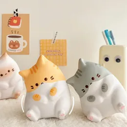 Kedi Stres Kabartması Squishy Toy Pu Yavaş Yükselen Sıkma Antistress Ball Karikatür Masa Süslemeleri Rahatlatıcı Oyuncaklar 240410