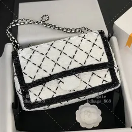 Crossbody çantalar büyük klasik flep çanta tasarımcısı omuz çantası lüks zincir çanta moda çanta 10a ayna 1: 1 kaliteli akşam çantası payetler hediye kutusu seti wc406