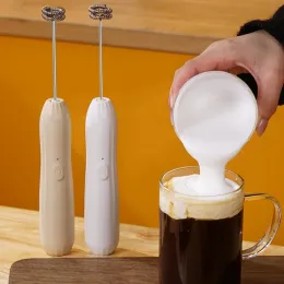 프레더스 1pcs USB 충전식 핸드 헬드 계란 에그 비터 전기 우유 거품 폼 메이커 믹스 커피 음료 거품 지팡이 거품 거품 링