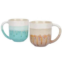 Creative Ceramic Mug Retro Kiln Color Changing Glaze Craft Coffee Cups Home Breakfast Cup Mugs Kawaii 240418