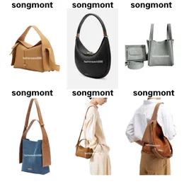 Songmont Bag Bucket Luna Designer Undermail Hobo ombro Luxo Luxo Grande Tote Half Lua Purse de Couro Mini Clutch Shopping Crossbod