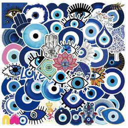 50pcs Fatima Hand e Mal Eye Stickers Blue Eyes Breffiti Stickers para Laptap Skateboard de bagagem de bagagem de bagagem de bagagem de bicicleta de bicicleta