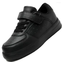 Casual Shoes platforma Pu skórzane trampki dla dzieci 2024 Dzieci czarny biały maluch dziewcząt chłopcy bieganie sportowi