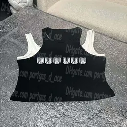 Designer Knitted Tanks Women Brand Vests Black Singlets Letter Vest Luxury Summer Tank Tops Sport Dropped Shoulder