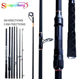 Sougayilang 3.0M-3.6M Carp Fishing Rod 6-7 Sections Carbon Fiber Spinning Fishing Rod Travel Fishing Pole Fishing Tackle Pesca 240415