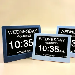 Klockor 7 tum plastram Demantia klocka digital kalender larm dag klocka USB SD Video Frame Video Play