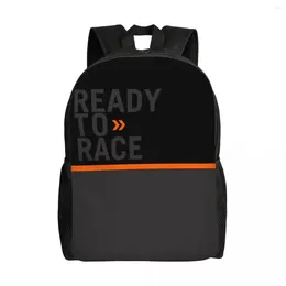 Backpack Ready To Race Travel Men Women School Computer Bookbag Racing Sport Motorcycle Rider College Student Daypack Bags