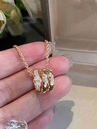 Moda luksusowy designerski naszyjnik w kształcie węża w kształcie węża i diamentowy diamentowy biżuteria Twocolor z logo i pudełkiem prezentowym