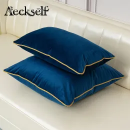 Kudde Acksself Solid Color Veet Cushion Cover Pillow Case For Sofa Office Midjan Back Cover Home Decorative Pudow Case