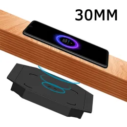 Laddare Qi Invisible Wireless Charger Long Distance 30mm Table Wireless Charging Base för iPhone 11 XS Max XR Samsung S20 Xiaomi Huawei