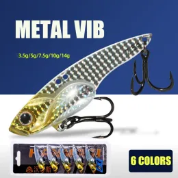 Aksesuarlar 5pcs Metal Vib Fishing Lures 3.5/7.5g 10g 14g Metal Jig Krankbait Wobbler Titreşim Yemleri Pesca Alabalık Bas Pike Levrek için