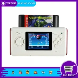 Игроки оригинальная мегадрив 16 -битная MD совместимая кармана MD White Retro Portable Game Console