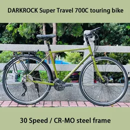 Cyklar Darkrock Travel Bicycle 700C Touring Bike M6000 30 Speed ​​Travel Bike Reynolads 520 CR-Mo Steel Frame Longrider Road Bicycles Y240423