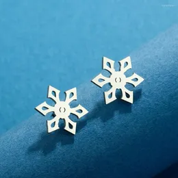 Stollenohrringe Kinitial Midi Winter Snowflake Frauen Edelstahl Ohrohrohrschern Schmuck Trendy Geschenk