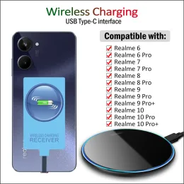 Chargers Qi Wireless Charging Receiver for Realme 6i 7i 8i 9i 6 7 8 9 10 11 Pro Plus Wireless Charger+USB TypeC Adapter