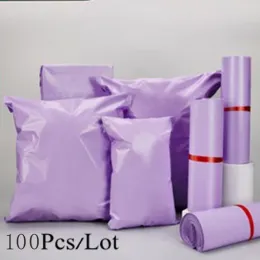 Taschen ZK20 100pcs Purple Courier Mailer Taschen Mailing Express Bag Verpackung Poly -Paket Kunststoff Selfadhäsive Hüllkurve Postbeutel