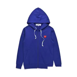 Mens Hoodies Sweatshirts Designer Com Des Garcons Spela Sweatshirt CDG Red Heart Zip Up Hoodie Brand Navy Blue Size Xl Drop Delivery Ap Dhulr