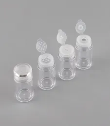 10 ml losen Pulverbehälter Glas klares Kunststoff -Glitzer -Behälter Kosmetisches Pulver Lidschattenboxflaschen mit Sifter und LIDS7553473