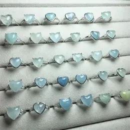 Braccialetti Link Natural Aquamarine Heart Ring Jewelry for Women Men Regalistica Fengshui Fammetto Giornale Festa 1PC