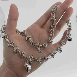 Altri accessori catene 21fw raf Simons r lettera spina la collana a catena asimmetrica per uomini e donne hip hop street braceleta7d9