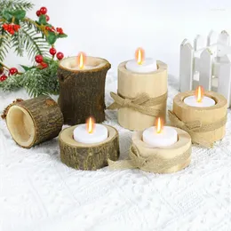 Candele per candele per corteccia di stagno di stake pianta pianta votiva tè a candela luminoso ornamento desktop per feste di nozze rustica decorazione per la casa
