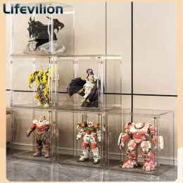 Fack Display Case Dustproof Clear Storage Bins Containers Organizer Bag Show Box för figurer/Toys/Collectibles/Gundam/Car Model/Lego