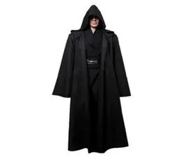 New Darth Vader Terry Jedi Black Robe Jedi Knight Hoodie Cloak Halloween Costume Cape per adulti G09254495018