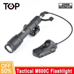 SCOPES WADSN M300 M600 Flashlight con interruttore a pressione remoto a doppia funzione Assone Fit da 20 mm di caccia tattica