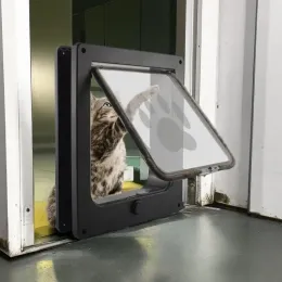Käfige Haustier Zugangstür Klappe Kator mit innerem Rahmen 4way -Schloss wetterfestes Hund und Kator -Bauchtür Schwungschalter