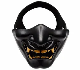 Half Face Airsoft Mask Costume Cosplay BB Evil Demon Monster Kabuki Samurai Hannya Oni Half Cover Brajna Masks SH1909224921493