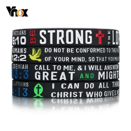 Strands vnox 4PCS/セットメンズラバーブレスレット「Power of Faith」