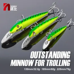 Accessories NOEBY 130mm 225mm Floating 185mm Sinking Trolling Minnow Fishing Lures Steel Lip Artificial Baits for Tuna Sea Fishing Lure