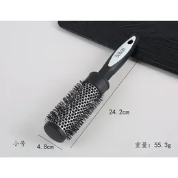 2024 new Hair Styling Hair Brush Nylon Comb Cylinder Curly Hair Rolling Comb Thermal Aluminum Tube Round Barrel Comb Curly Toolfor Cylinder