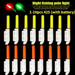 Acessórios 110pc Pesca noturna Haste eletrônica LED Bole leve Luminous Glow Impermeável Pesca de rocha Float Tackle Acessórios CR425 Bateria