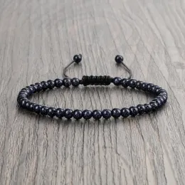 İplikçikler 4mm doğal taş yuvarlak boncuklar bilezik kadınlar minimalizm ayarlanabilir deri ip bilezikler takı erkekleri iyileştirici yoga pulsera hediyesi