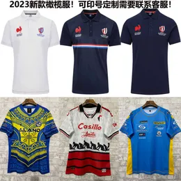 Men Jersey 2023 월드컵 프랑스 호스트 폴로 럭비 NRL Manyu Barina 짧은 슬리브 티셔츠 올리브 셔츠