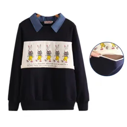 Kleider Drop Shipping Turnenkragen Frühlings- und Herbstsaison Pflege Hoodies Baumwolle Terry Kaninchen -Print Pullover Mutterschaftskleidung