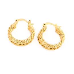 Hoop Huggie Trendy 24k Gold Plated Geometry Bird Nest Design Earring Women Jewelry Drop Delivery Earrings Dhj1x