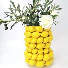 Vases Ceramic 3D Big And Small Group Ikebana Vase With Lemons