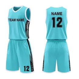 Hayranlar Tees Tees Kaliteli Erkek Basketbol Forması Özel Adı Team Basketbol Yelek Şort Kiti Çocuklar Eğitim Üniforma Set Spor Giyim Y240423