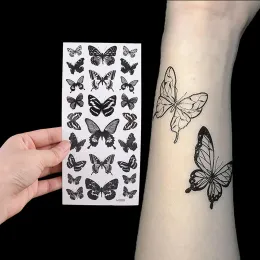 Tatuagens 1 folha Tatuagem temporária Tattoo Tattoo Adesivo 3D Borboleta Tattoo Flash Transferência de tatuagem Pé de mão na perna para mulheres arte corporal