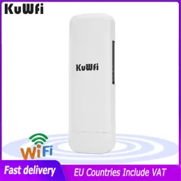 Roteadores kuwfi 300Mbps WiFi CPE Router 2.4g 2km WiFi Repeater WiFi Extender Wireless Bridge Acession Point para exibição de LED da câmera sem fio