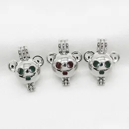 Mukety 10pcs DL Sier Sier Cute Bear Pearl Cage Bindowry Making Wiselant dla pachnącego na olejku eteryczne Dyfuzor Dostawa DH9CG