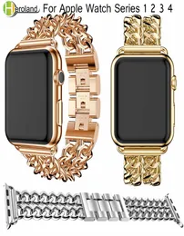 Oglądaj Bransoletka linku ze stali nierdzewnej dla Apple Watch Band 42 38mm 40 44 mmband do iWatch Series 4321 Akcesoria 5541441