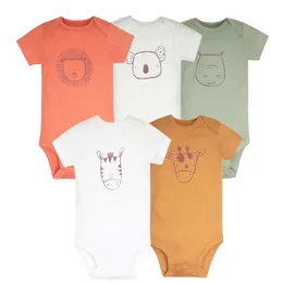 Sommer Baby Jungen Jungenuiten 5pcs/Los Kleinkindmädchen BodySuit Kleidung 100% Baumwolle geboren