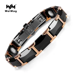 Strands Welmag Full Braccialetti magnetici per uomini Health Energy Fashion Bangles Nero Braggini unisex Briliti di lusso Gioielli Donne Donni