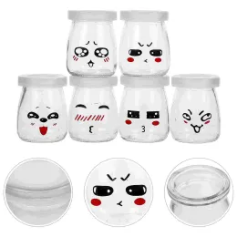 Jars 6 Pcs Jelly Jar Mini Jam Jars Yogurt Container Pudding Lid Storage Glass Packing Plastic 100ML Baby